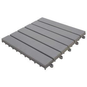 Decking Tiles 10 pcs Gray Wash 11.8"x11.8" Solid Acacia Wood