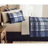 Blue Plaid 8 Piece Bed in a Bag Comforter Set with Sheets, Queen