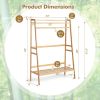 Bamboo Clothing Rack with Storage Shelves