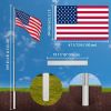 20 ft Al Flag Pole w/ US Flag and Ball