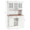 Kitchen Storage Cabinet Cupboard with Wine Rack and Drawers