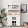 Kitchen Storage Cabinet Cupboard with Wine Rack and Drawers