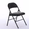 4pcs Elegant Foldable Iron & PVC Chairs for Convention & Exhibition Black