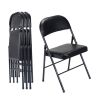 4pcs Elegant Foldable Iron & PVC Chairs for Convention & Exhibition Black