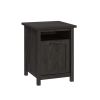 Modern Farmhouse USB Side Table, Black Finish