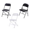 4pcs Elegant Foldable Iron & PVC Chairs for Convention & Exhibition Black