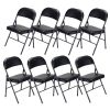 4pcs Elegant Foldable Iron & PVC Chairs for Convention & Exhibition Black