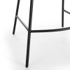 Set of 2, Natural Rattan Indoor Counter Chair , Black Finish Steel legs,Black (17.5"x20"x34")