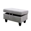 Grey Flannel Living Room Sofa Ottoman