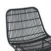 Set of 2, Natural Rattan Indoor Counter Chair , Black Finish Steel legs,Black (17.5"x20"x34")