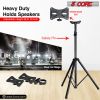 5 Core PA Speaker Stands Adjustable Height Professional Heavy Duty DJ Tripod with Mounting Bracket and Tie; Extend from 40 to 72 inches; Black - Suppo