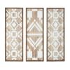 Natural Mandal Two-tone Geometric 3-piece Wood Wall Decor Set