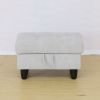 Grey White Flannel Living Room Sofa Ottoman