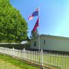 20 ft Al Flag Pole w/ US Flag and Ball