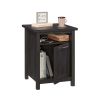 Modern Farmhouse Side Table with USB, Rustic Gray Finish