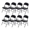 4pcs Elegant Foldable Iron & PVC Chairs for Convention & Exhibition Black