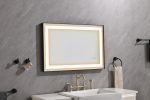 36*24 LED Lighted Bathroom Wall Mounted Mirror with High Lumen+Anti-Fog Separately Control