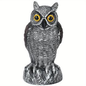 1pc Owl Decoy To Scare Birds Away, Fake Owl Scarecrows, Pigeon Deterrent, Plastic Owl Statue For Outdoor Garden Balcony Porch Yard (model: HBXMTY-2018-1)