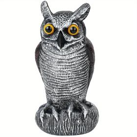 1pc Owl Decoy To Scare Birds Away, Fake Owl Scarecrows, Pigeon Deterrent, Plastic Owl Statue For Outdoor Garden Balcony Porch Yard (model: HBXMTY-2018-3)