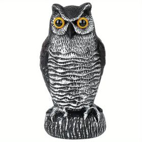 1pc Owl Decoy To Scare Birds Away, Fake Owl Scarecrows, Pigeon Deterrent, Plastic Owl Statue For Outdoor Garden Balcony Porch Yard (model: HBXMTY-2018-2)