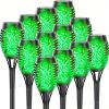 4/8/12pcs/pack Solar Outdoor Lights, 12LED Solar Torch Lights With Flickering Flame For Garden Decor, Mini IP65 Waterproof Landscape Flame Lights For