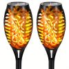 4/8/12pcs/pack Solar Outdoor Lights, 12LED Solar Torch Lights With Flickering Flame For Garden Decor, Mini IP65 Waterproof Landscape Flame Lights For