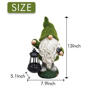 Cartoon Gnome Dwarf Statue Garden Lighting Waterproof Resin Figurines Solar Light Outdoor Lawn Courtyard Night Decorative Lamp (Emitting Color: E)