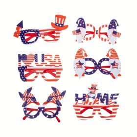 6pcs; Independence Day Glasses; 4th Of July Photo Booth Props; Room Decor; Home Decor; Holiday Decor; Wedding Decor; Independence Day Decor; 4th Of Ju (Quantity: 6Pcs)