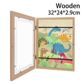 Children Art Frames Magnetic Front Open Changeable Kids Frametory for Poster Photo Drawing Paintings Pictures Display Home Decor (Color: 32x24x2.9cm2, size: 1pc)