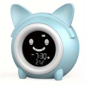 1pc Sleep Training Clock with Night Light, Sound Machine, Nap Timer, Snooze, Indoor Temperature, and Digital Wake Up Clock for Toddlers - Perfect for (Color: Blue)