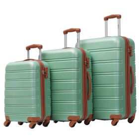 3 Piece Luggage Set Hardside Spinner Suitcase with TSA Lock 20" 24' 28" Available (Color: as Pic)