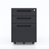 3 Drawer Metal Mobile Vertical Locking File Cabinet with Lock, Under Desk Rolling Filing Cabinets for for Home Office,Fully Assembled Except Wheels,An