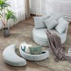 Orisfur. 360¬∞ Swivel Accent Barrel Chair with Storage Ottoman & 4 Pillows, Modern Linen Leisure Chair Round Accent for Living Room