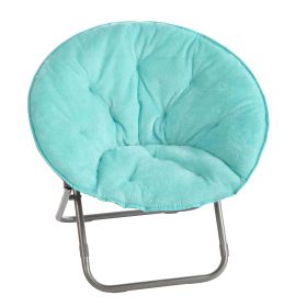 Faux Fur Saucer‚Ñ¢Chair, Aqua (actual_color: black+blackframe)