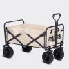 Folding Wagon Carts Collapsible Beach Wagon with Big Wheels for Sand 330lbs Capacity