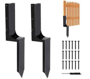 Fence Post Repair Kit, Steel Fence Post Repair Stakes, Fence Post Anchor for Fence Post Support, Post Buddy Fence Repair, Fence Post Stabilizer for Fi (Quantity: 2)