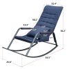 Rocking Lounge Chair,Armchair Rocker with Pillow and Cushion,for Living Room, Bedroom,Navy Blue