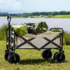 Folding Wagon Carts Collapsible Beach Wagon with Big Wheels for Sand 330lbs Capacity