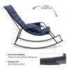 Rocking Lounge Chair,Armchair Rocker with Pillow and Cushion,for Living Room, Bedroom,Navy Blue