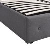 Queen size Upholstered Platform bed with a Hydraulic Storage System