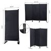 6 Ft Modern Room Divider, 3-Panel Folding Privacy Screen w/ Metal Standing, Portable Wall Partition XH