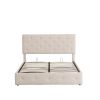 Queen size Upholstered Platform bed with a Hydraulic Storage System