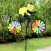 1pc, Outdoor Decoration Three-dimensional Biker Animal Fabric Windmill Traditional Nostalgic Toy Colorful Windmill