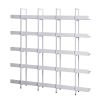 5 Tier Bookcase Home Office Open Bookshelf, Vintage Industrial Style Shelf with Metal Frame, MDF Board