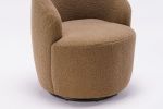 fabric swivel accent armchair barrel chair with black powder coating metal ring