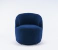 fabric swivel accent armchair barrel chair with black powder coating metal ring