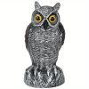 1pc Owl Decoy To Scare Birds Away, Fake Owl Scarecrows, Pigeon Deterrent, Plastic Owl Statue For Outdoor Garden Balcony Porch Yard