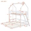 Twin Over Twin-Twin House Bunk Bed with Extending Trundle and Ladder