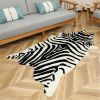 1pc Durable Faux Cowhide Rug - Washable, Low-Pile, Perfect for Bedroom and Living Room Decor - Western Style Animal Print Carpet for Home and Room Dec