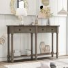 Console Table Sofa Table Easy Assembly with Two Storage Drawers and Bottom Shelf for Living Room, Entryway